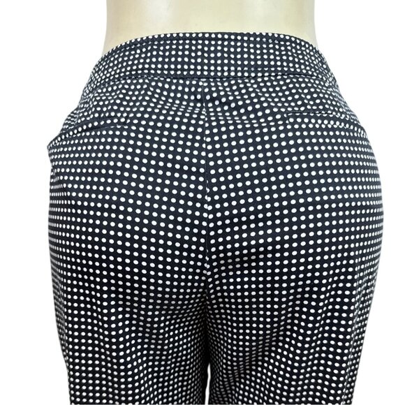 Talbots Women's Black Straight Ankle Pants With White Polka Dots Sz 8 - Picture 5 of 8